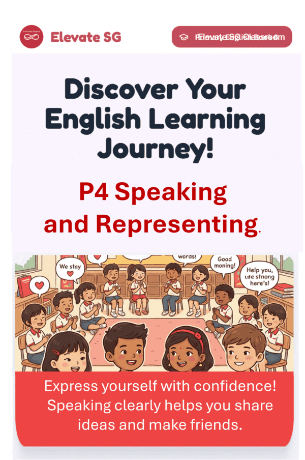 Elevate SG: Primary 4-Speaking and Representing- English AI Coaching Smart Book – Personalized Writing & Oral Feedback