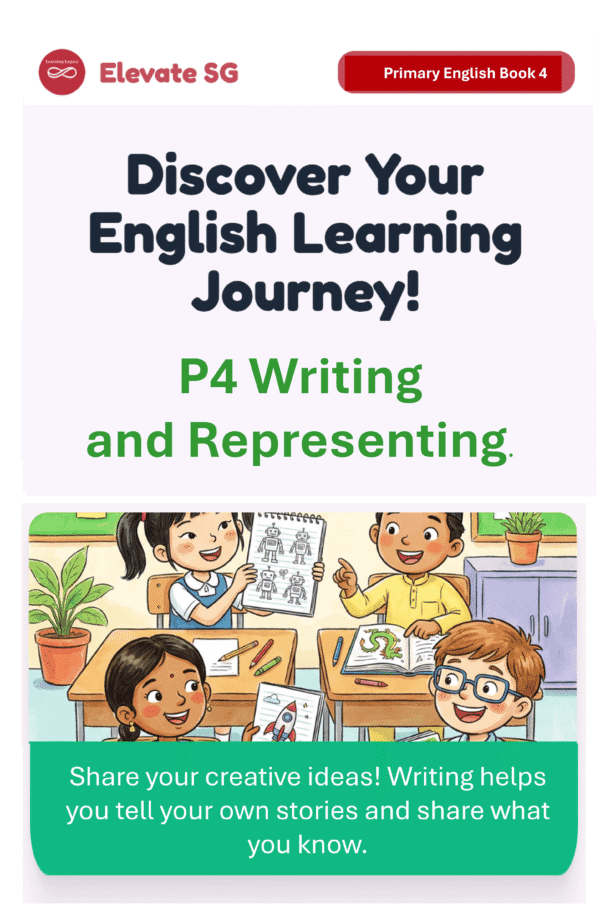 Elevate SG: Primary 4-Writing and Representing- English AI Coaching Smart Book – Personalized Writing & Oral Feedback